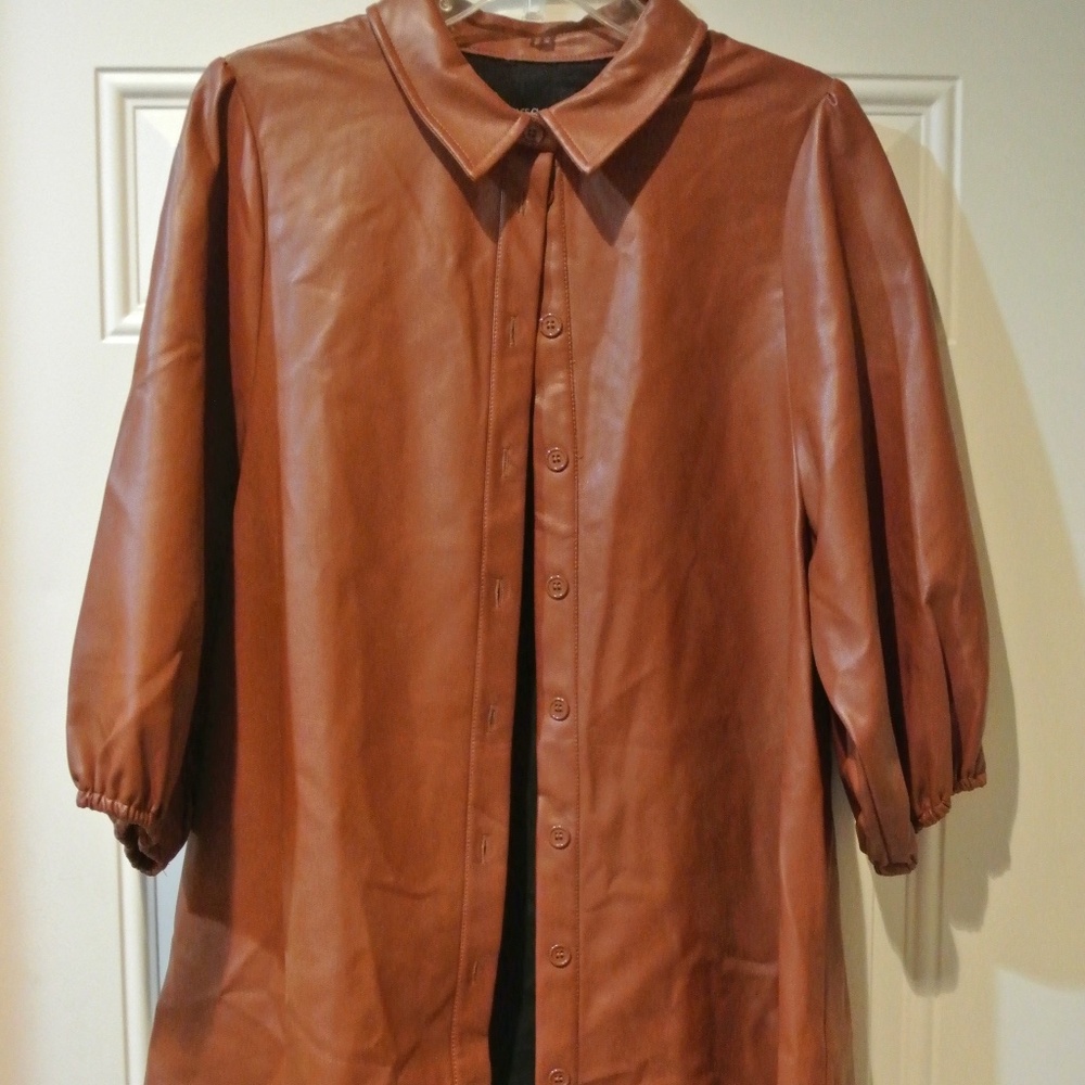 WOMENS LARGE VEGAN LEATHER JACKET